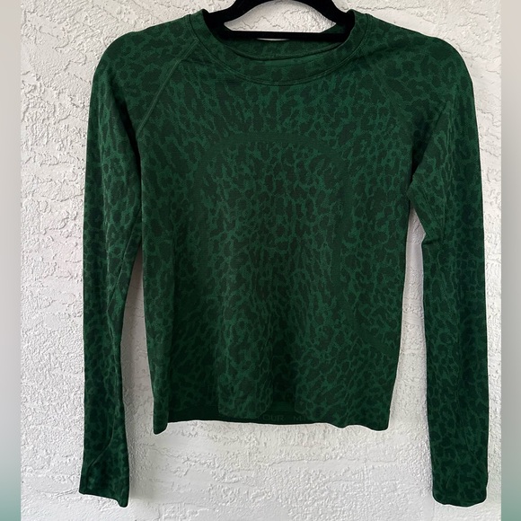 Lululemon Swiftly Tech Long Sleeve Top 2.0 *Race Length Green Black Small - Picture 2 of 6